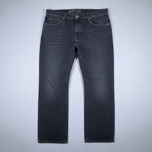 Old Navy Men's Authentic Straight Leg Jeans 42x30 Dark Wash Black Cotton Denim